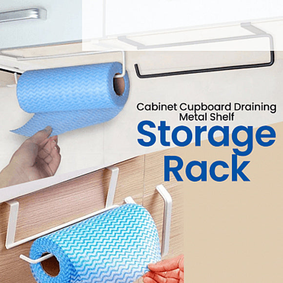 Kitchen Towel Holder Storage Rack Cabinet Draining Metal Shelf | 24HOURS.PK
