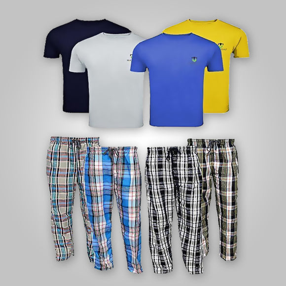 Pack of 8 T Shirt and Pajamas for Mens (0093) | 24HOURS.PK