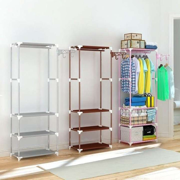 MultiFunction Cloth Organizer Storage side hook Cabinet Rack Open Closet Wardrobe