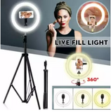 Photography Led Tiktok Ring Light 26cm Metal Frame Dimmable With 8 Ft Tripod Stand | 24HOURS.PK