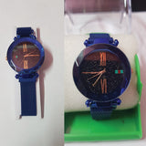 New Roman Strap Blue & Golden Watch For Womens | 24HOURS.PK