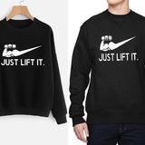 Just Lift It printed Winter Sweatshirt Black | 24HOURS.PK