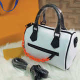 Cross Body Dhol Style Bag With Half Belt Half Chain Plain Design White 9299