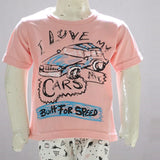 I Love My Car Printed Malai Jersey Stuff Baba Pink