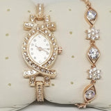 X Shaped Dial Watch With Bracelet For Women's Golden 542399 | Abdul Basit Janjee