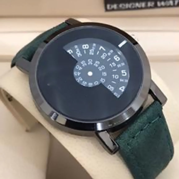 Creative Pattern Camera Concept Short Simple Special Digital Disks Hands Fashion Watch For Unisex Green 8563 | Abdul Basit Janjee