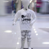 Little Brother Printed Malai Jersey Stuff Baba Suit White & Grey