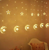 LED Islamic EID Ramadan Festival String LED Light Decoration Star Moon Outdoor String Lights Christmas Home Lamp Random.