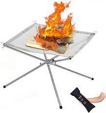 KingCamp Foldable Fire Pits Collapsible Steel Mesh Fireplace KP2001