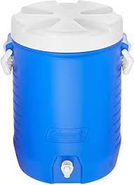 COOLER 5 GAL BEVERAGE - BLUE ROUND   Interior dimensions: 9.875" diameter x 16.625" deep Resists dents, scratches and fading