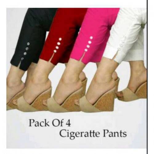 Pack of 4 Stylish Cigarette Pants for Her (005)