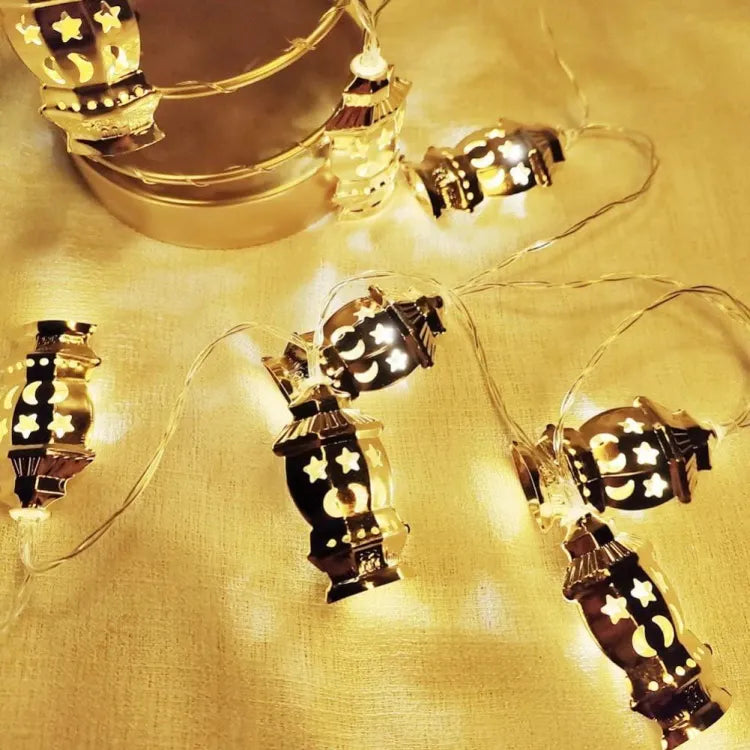 Led String Metallic Lights - Battery operated lights for Ramadan decorations