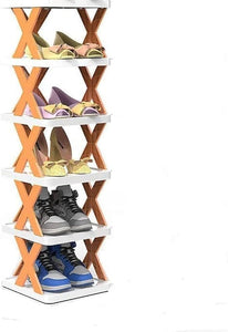 Foldable X Shape 6 Layer Shoe Rack