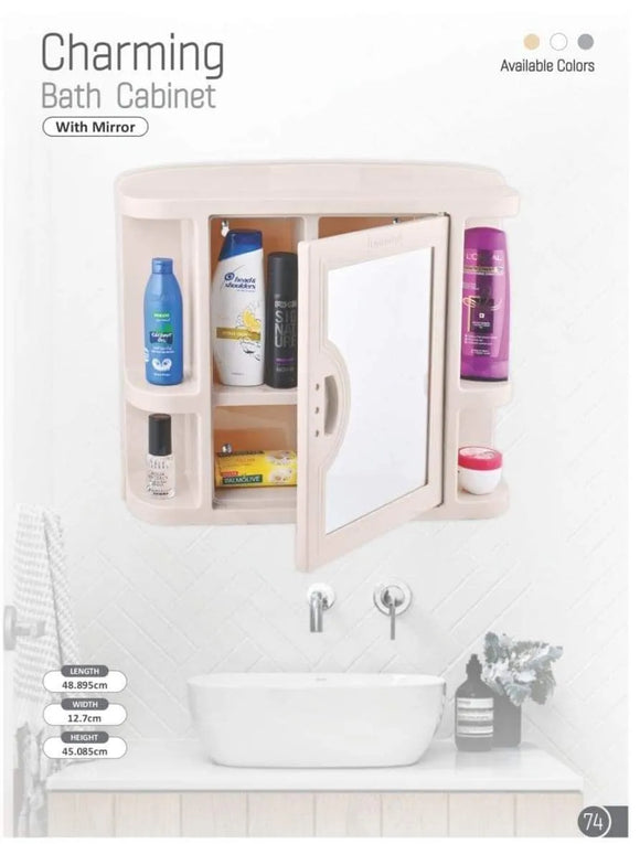 Charming Washroom Cabinet with Mirror (Covered)