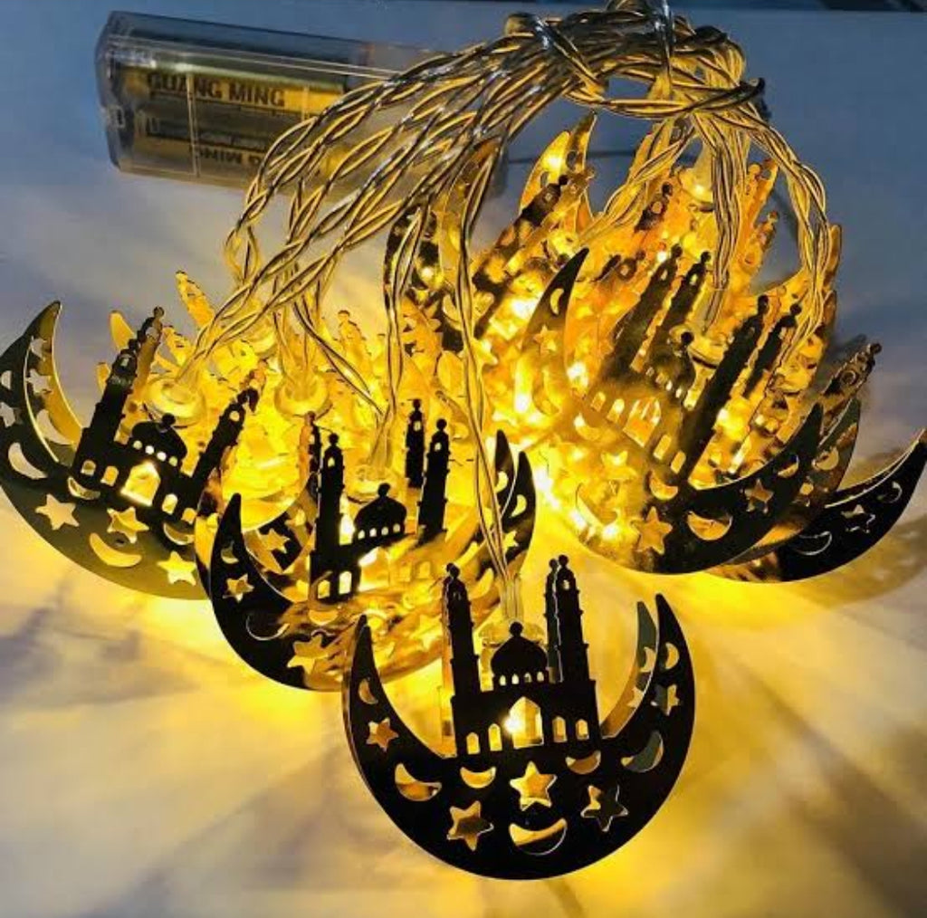 Ramadan String Lights l Eid String Lights l Crescent moon LED Lights For Ramadan Decoration