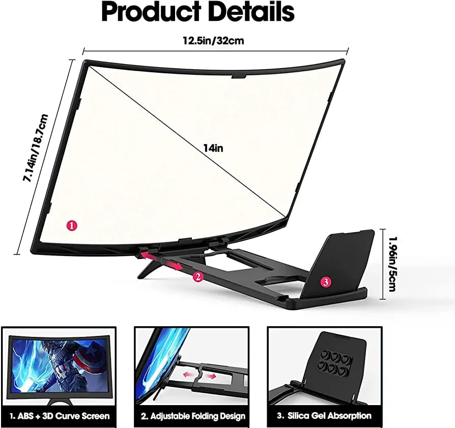 Curved Screen Mobile Phone Amplifier 12 Inch