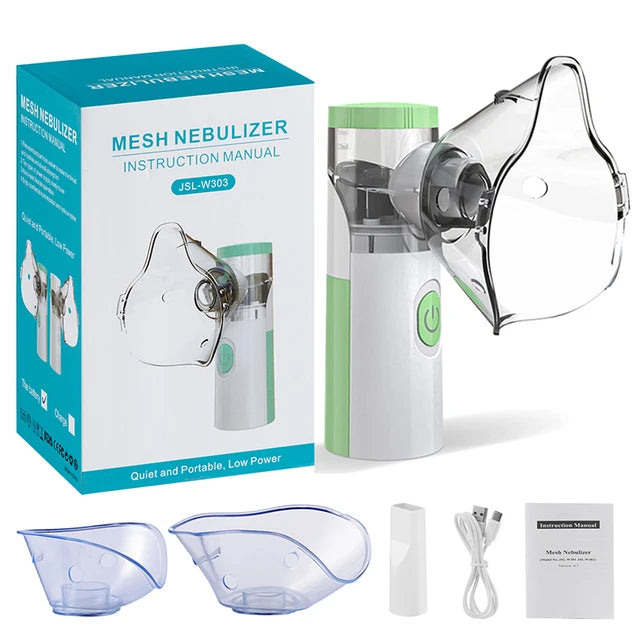 Mesh Nebulizer | Quiet and Portable, Power | JSL-W303 302 301 Portable Nebulizer Ultrasonic Mesh Atomizer (Kids & Adult))