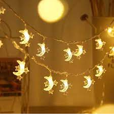 1.5M/3M Moon Shape LED String Lights Holiday Lighting Fairy Garland for Christmas Tree Wedding Party Ramadan Decoration