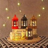 Retro Ramadan Electronic Night Light Mini Plastic Hexagonal Wind Lamp Electronic Decorate Ornament