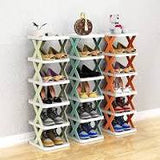 Foldable X Shape 6 Layer Shoe Rack