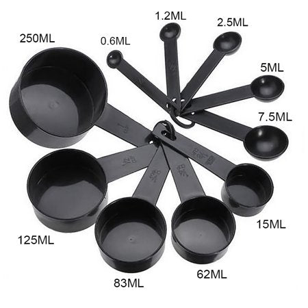Pack of 3 Food Strainer Skimmer Mesh Strainer & 5 Large + 5 Small Cup Spoon - Measuring Cup and Spoons Set | 24HOURS.PK