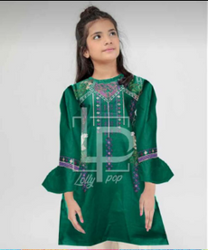 Lollypop Peach Kids kurti junior green