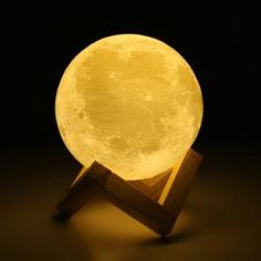 Random Effect Color 3D moon lamp Chargable - 18 cm | 24hours.pk