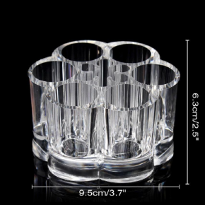 Clear Acrylic Makeup Organizer Lipstick Storage Box Crystal Nail Polish Display Case 6 Compartments Makeup Tools Stand Rack | 24hours.pk