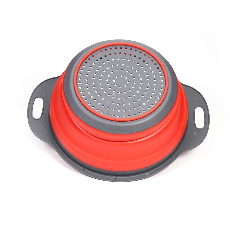 Folding Silicone Strainer Set (2 units) - Folding Silicone Kitchen Strainer Multi-Colors | 24hours.pk