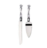2 Piece Pastry Spatulas Cake Knife Stainless Steel Cake Cutlery Set Serving Knife and Shovel for Wedding Anniversary With Box | 24hours.pk