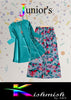 Kishmish kids Sea Green  plain shirt and printed trouser Dresses