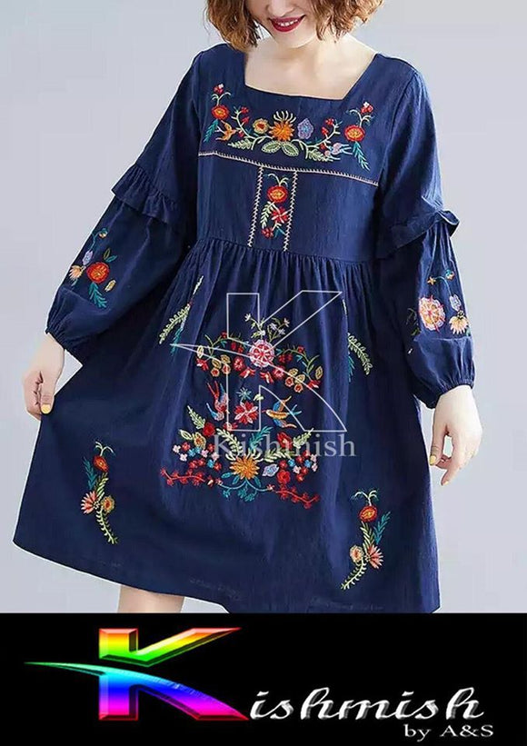 Kishmish Blue embroidery Kurti For Her