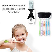 Pack of 2 Automatic Toothpaste Dispenser & Toothbrush Holder | 24hours.pk