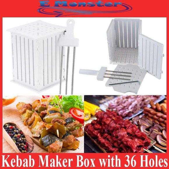 Barbq 36 Holes Meat Skewer Kabab Maker Box Machine | 24hours.pk
