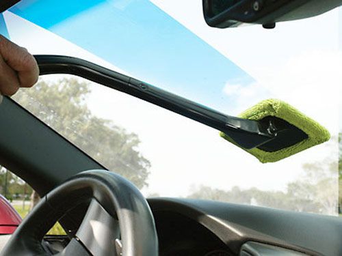 Pack of 2 Car Window Cleaning Windshield  And Car Tissue Sun visor Holder  Leather  Black | 24HOURS.PK