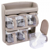 Cinderella Plastic 2-Tier Rack Spices Jars With Spoon 6 Pcs Set, Offwhite | 24hours.pk
