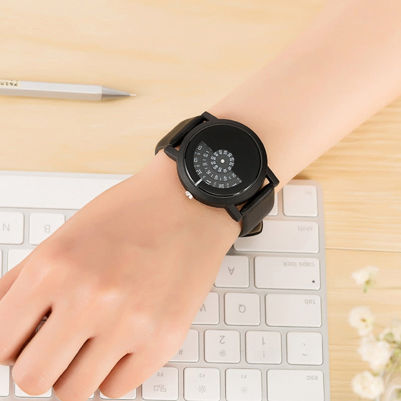 Creative Pattern Camera Concept Short Simple Special Digital Disks Hands Fashion Watch For Unisex Black 8563 | Abdul Basit Janjee