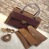 Luxury 3-Piece Women Bag Retro Style Shoulder Women Crossbody Bag, Brown | 24HOURS.PK