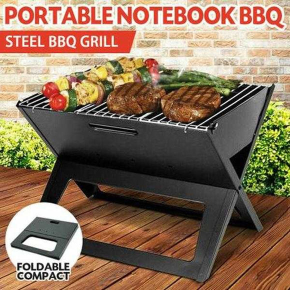 Portable Notebook Grill Foldable Folding Charcoal BBQ Camping Picnic Barbecue (1129) | 24HOURS.PK