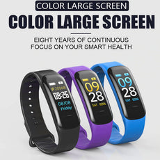 C1PLUS Smart Bracelet Smartwatch Android IOS Bluetooth Sports Waterproof Heart Rate Monitor Blood Pressure Measurement Touch Screen Stopwatch Pedometer Call Reminder Activity Tracker (1132) | 24HOURS.PK