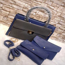 Luxury 3-Piece Women Bag Retro Style Shoulder Women Crossbody Bag, Blue | 24HOURS.PK