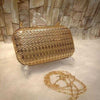 Multipurpose Metallic Mesh Hollow Handbag D2 Golden | 24HOURS.PK