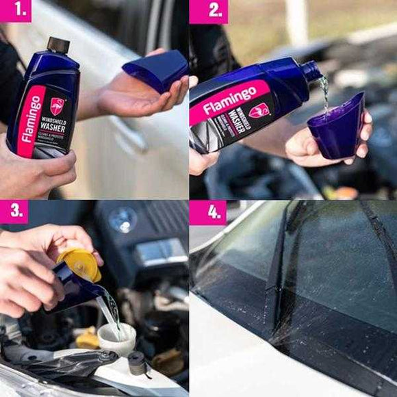 Pack Of 2, Flamingo Car Windshield Washer  500 ml | 24HOURS.PK
