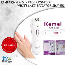 Kemei km-290r Rechargable White Lady Epilator Shaver 0118 | 24HOURS.PK
