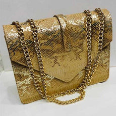 Women's Shoulder Chain Bag, Mini Square Bag, Golden | 24HOURS.PK