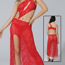 One Shoulder Style Long Gown Net Nigthwear | 24HOURS.PK