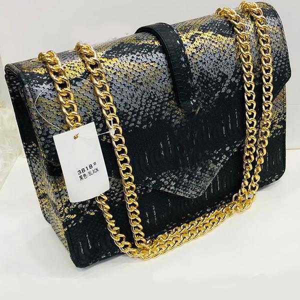 Women's Shoulder Chain Bag, Mini Square Bag, Black | 24HOURS.PK