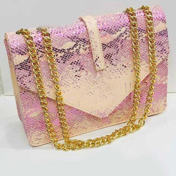 Women's Shoulder Chain Bag, Mini Square Bag, Light Pink | 24HOURS.PK