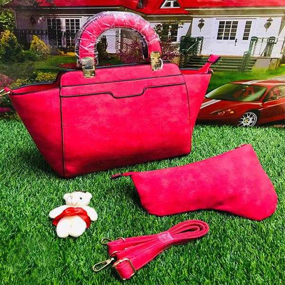 2 Piece Handbag Set For Ladies Women Pink | 24HOURS.PK