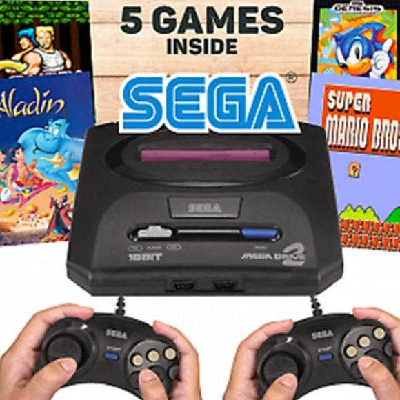 Sega Mega Drive 2 Video Game with Console 16 Bit Retro Handheld Game Player 5 Games Inside | 24HOURS.PK